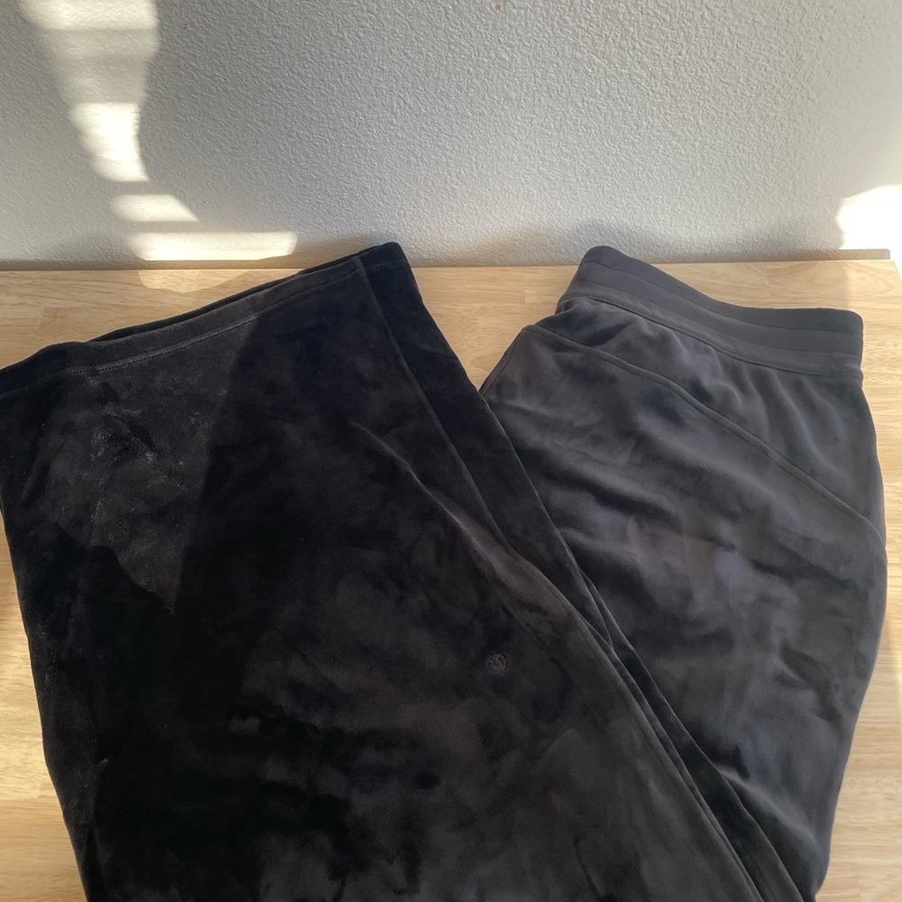 Lululemon Black Velvet Wide Leg Pants
